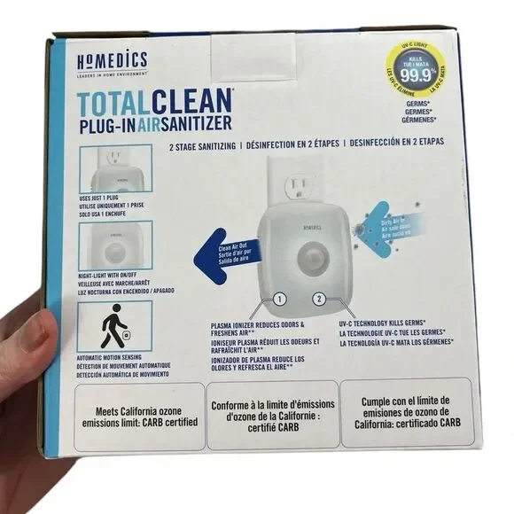 Homedics TotalClean Plug-In UV-C Air Sanitizer new in box - Picture 2 of 6